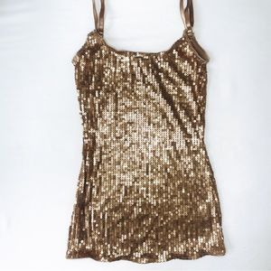 Women’s Sz S Rose Gold Sequin Tank Top